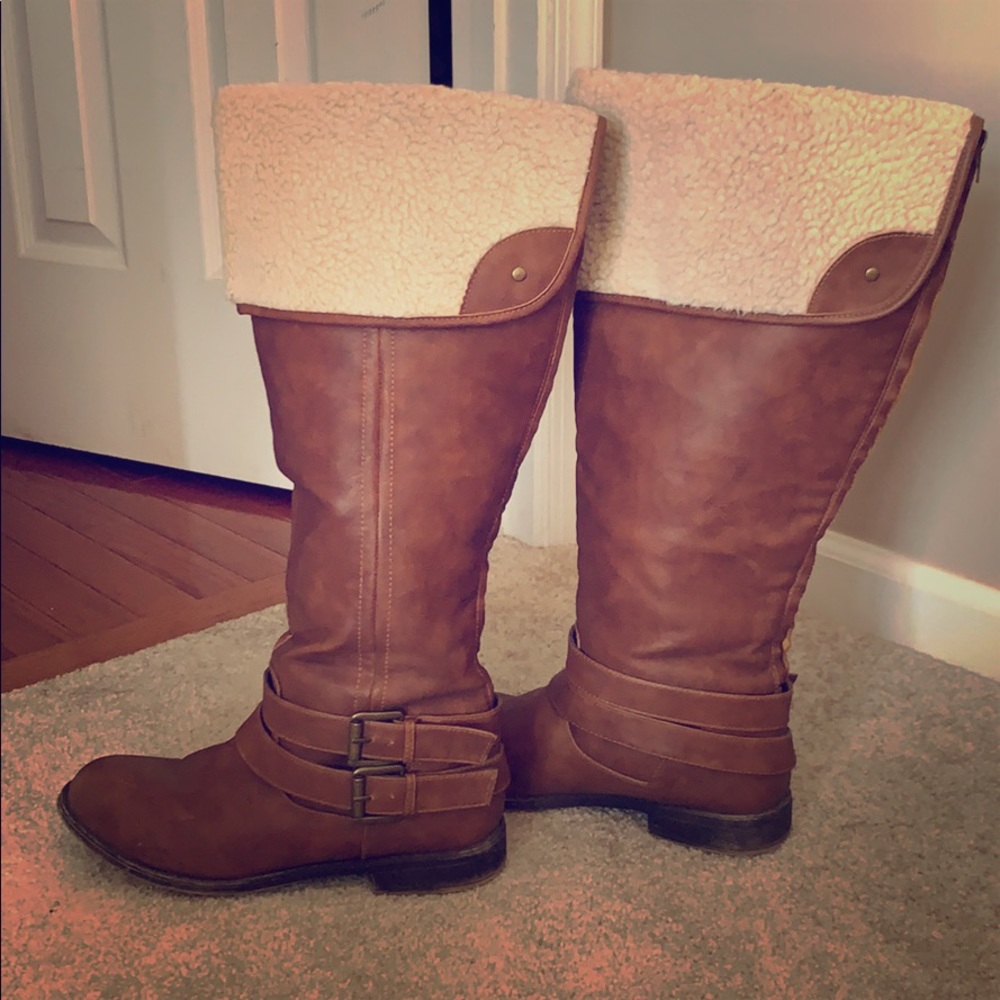 Brown Wide calf boots size 11